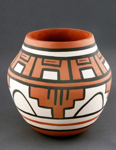 Polychrome jar by Ray Garcia, clay and paint, 2010