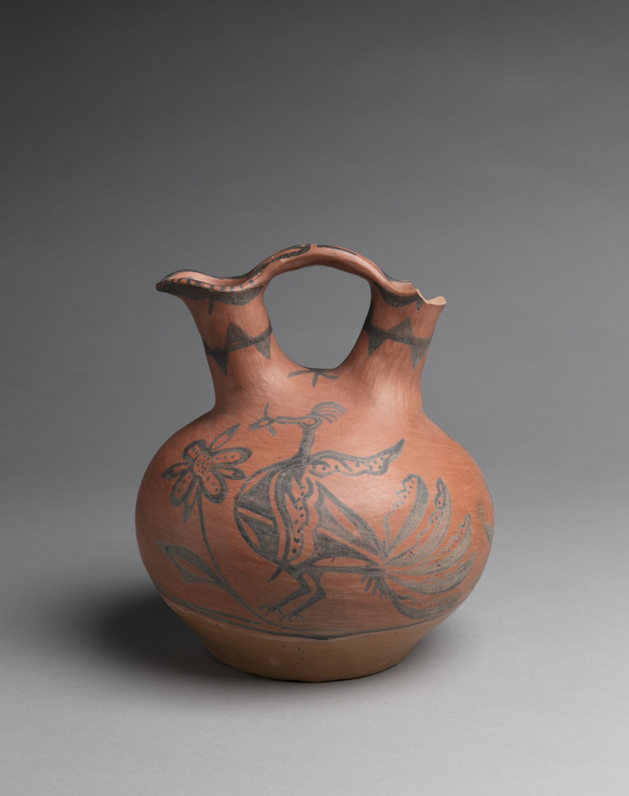 Wedding Vase, Artist unknown (San Ildefonso Pueblo), 1920, clay, paint, 10 ¾” x 9 ½”. Cat. no. IAF.2544. Photo by Addison Doty.