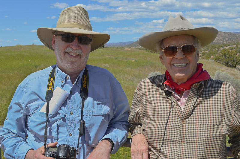 Current SAR President Michael F. Brown (since 2014) and former SAR President Douglas Schwartz (1967-2001) on a field trip to Arroyo Hondo just south of Santa Fe in 2016.